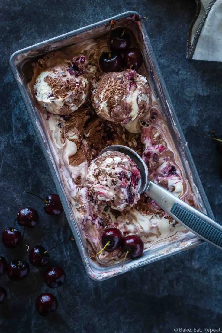 homemade chocolate cherry ice cream